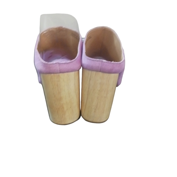 Urban Outfitters Pink Suede Mule Open Toe Round Heels size 9 - Picture 5 of 10